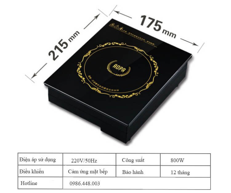 Bếp từ nhà hàng lẩu AOPA 800W AP-215V-1
