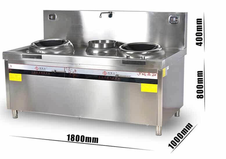 Bếp Từ Công Nghiệp 2 Mặt Lõm Và Bếp Hầm Hzd-2X8Kw-400Acs 1 Bếp từ công nghiệp 2 mặt lõm và bếp hầm có vòi rửa 8KW HZD-2x8KW-400ACS-1