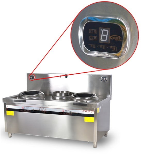 Bếp Từ Công Nghiệp 2 Mặt Lõm+Bếp Hầm Hzd-2X12Kw-400Acs 2 Bếp từ công nghiệp 2 mặt lõm và bếp hầm có vòi rửa 12KW HZD-2x12KW-400ACS-2