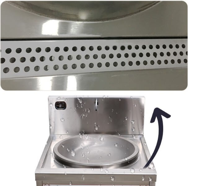 Bếp từ công nghiệp lõm lớn có vòi rửa 8KW HZD-8KW-XDLD800-3