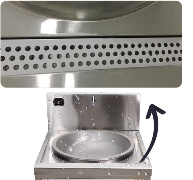 Bếp từ công nghiệp lõm lớn có vòi rửa 12KW HZD-12KW-XDLD800-3