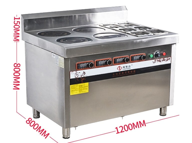 Bếp từ công nghiệp kết hợp bếp hấp 3KW HZD-3KWX4L-BW-1