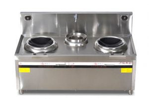 Bếp từ công nghiệp 2 mặt lõm và bếp hầm có vòi rửa 12KW HZD-2x12KW-400ACS