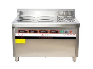 Bếp từ công nghiệp kết hợp bếp hấp 3KW HZD-3KWX4L-BW