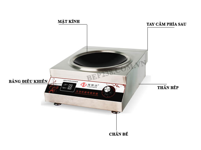 Bếp từ công nghiệp mặt lõm 5kW HZD-5KW-AX-1