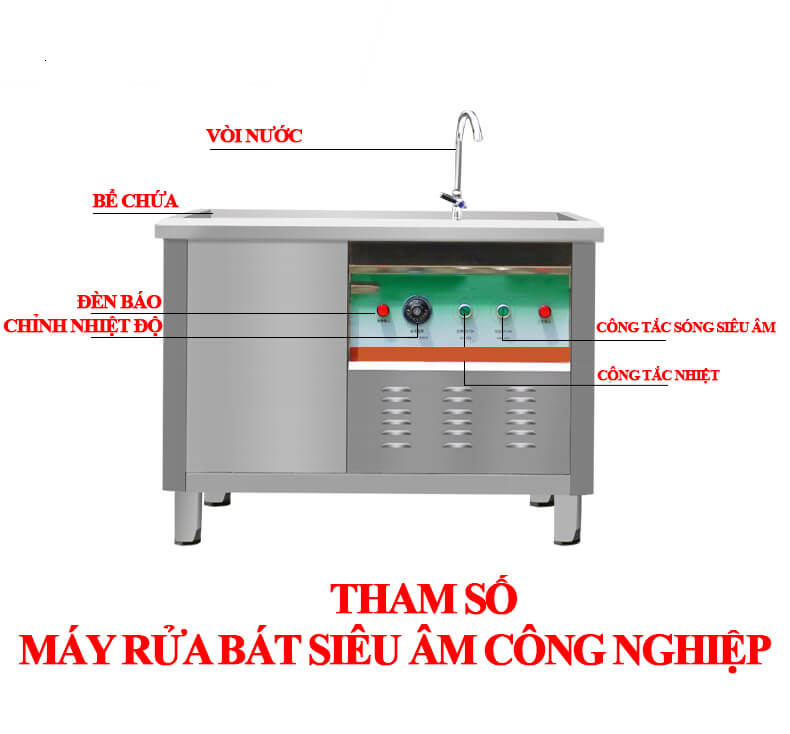 Máy rửa bát siêu âm công nghiệp 100x80x80cm-4