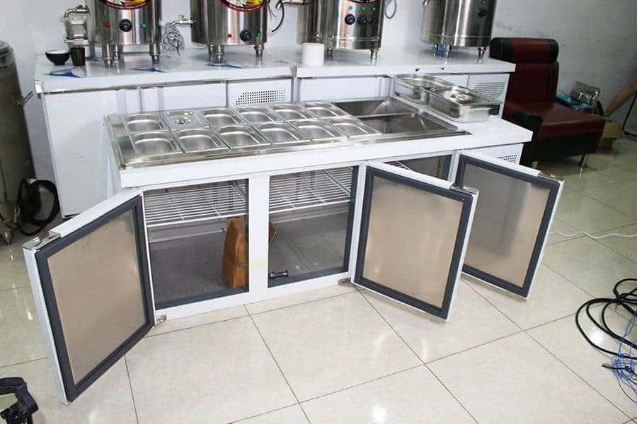 Bàn salad 1m8 cánh inox