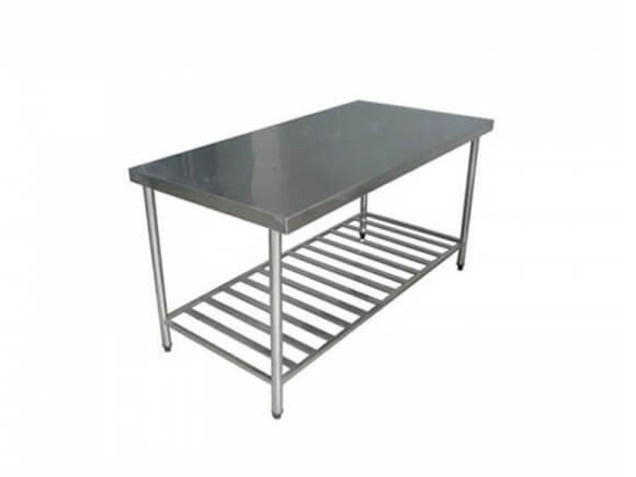 Bàn inox 2 tầng 1 giá nan dưới 1800x750x800 mm -1