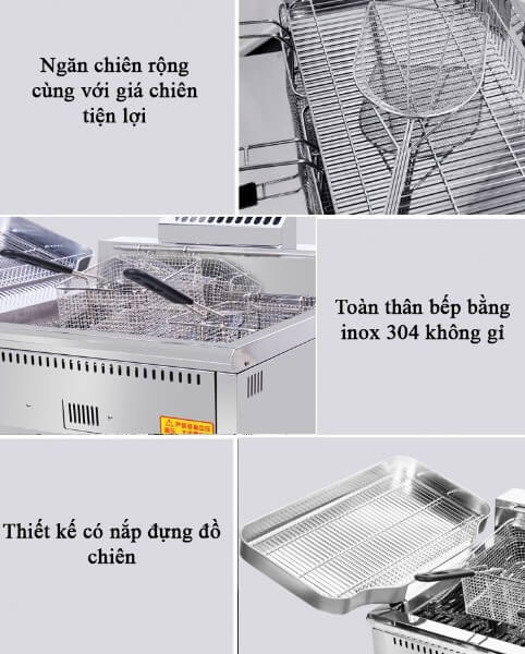 Bếp chiên nhúng dùng điện có vòi xả 12 lít BHD-12LE-4