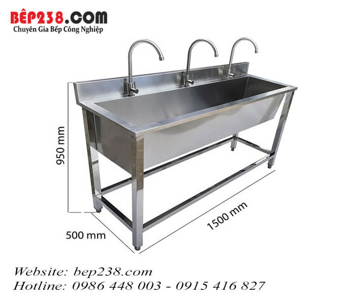 Bồn rửa tay inox 1500×500 mm LG - 3VR-1
