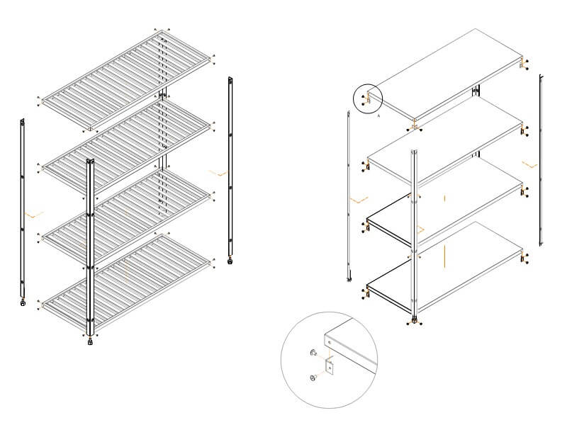 Giá Thanh Nan 4 Tầng Inox 1800X500X1520 Mm 1 Giá thanh nan 4 tầng inox 1800x500x1520 mm
