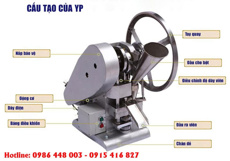 may dap vien nen thuoc tay YP 002