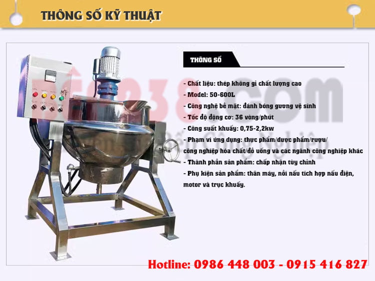 Nồi Nấu Cao Dược Liệu Bằng Điện Dẫn Nhiệt Dầu Bp238 7 Noi nau cao tu dong dao BP238 001