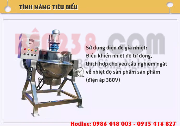 Nồi Nấu Cao Dược Liệu Bằng Điện Dẫn Nhiệt Dầu Bp238 8 Noi nau cao tu dong dao BP238 002