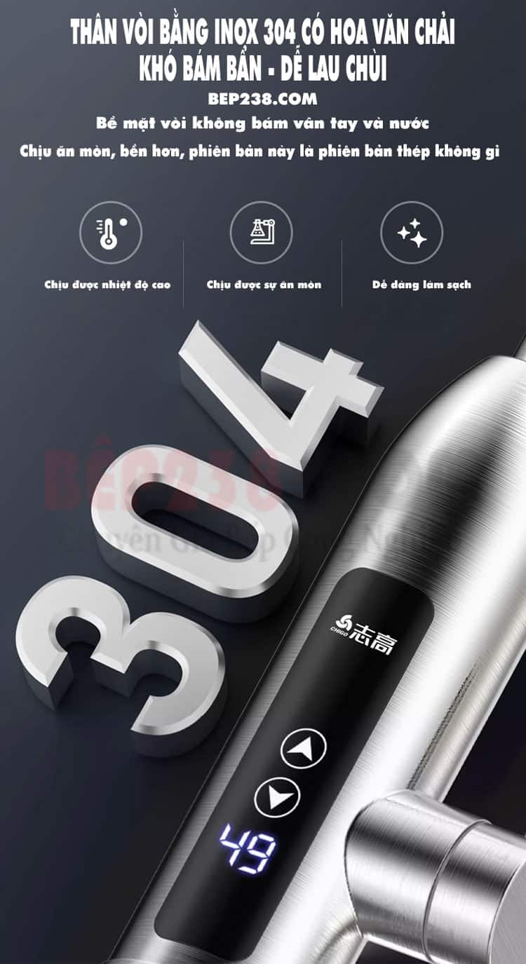 Voi lam nong truc tiep inox 304 3400W ZG D9 012