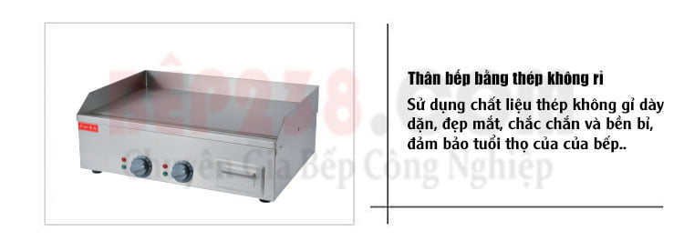 Bep ran phang dung dien VNK FY 600 than bep bang thep khong ri