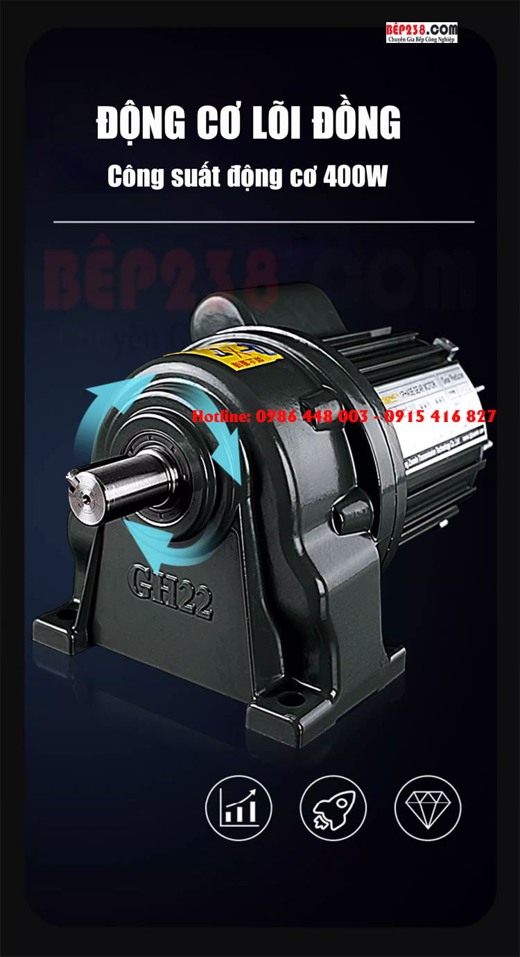 May lam vien hoan ban tu dong AW 15 dong co loi dong cong suat 400W