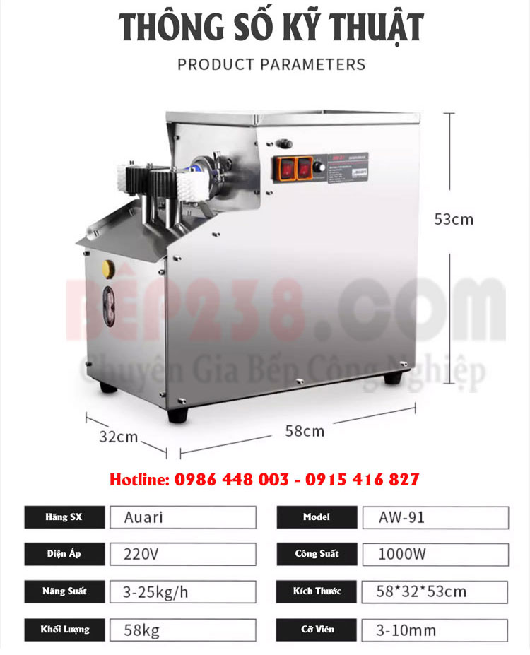 May lam vien hoan tu dong AW 91 thong so ky thuat